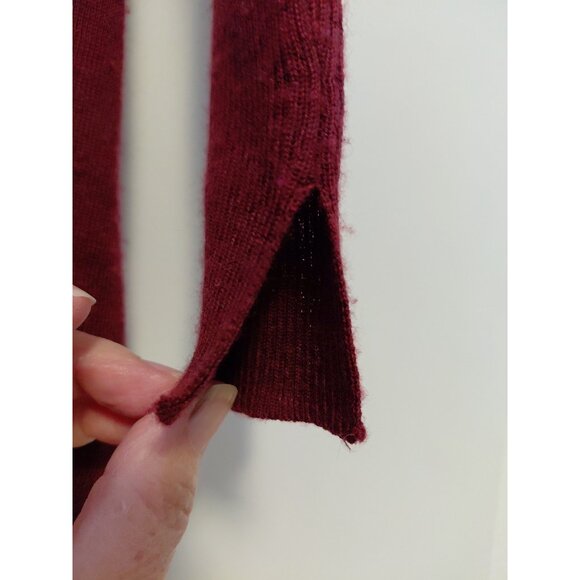 All Saints Womens Sweater Cowl Neck Asymmetrical Merino Wool Burgundy Medium - Picture 6 of 7